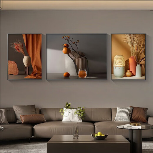 
Sense paintings, light luxury living room decoration paintings, sofa background wall murals, modern simple, atmospheric and high-end artistic hanging paintings, triptych paintings, JD15054 left and right 40*60 in the middle, 80*60 suitable for 2.5 meters, crystal porcelain aluminum alloy black frame