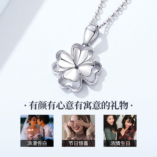 China Gold (CHINA GOLD) platinum four-leaf clover necklace women's platinum wedding pendant birthday gift for girlfriend and wife wedding anniversary practical gift Jingqida platinum four-leaf clover pendant + platinum chain