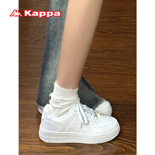 KAPPA Kappa women's shoes thick sole plate shoes women's 2024 spring new sports and leisure shoes couples versatile small white shoes Lu Yubai 37