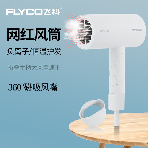 Flyco FH6618 6232 Sécheur de cheveux haute puissance 2000W Taille d'air chaud et froid Ion Ion Home Sècherie noire 6231 2000W