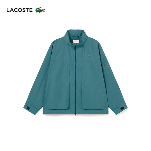 LACOSTE French crocodile men's fashion trend versatile basic casual zipper jacket | BH3767 IY4/Quiet Blue M 50 175