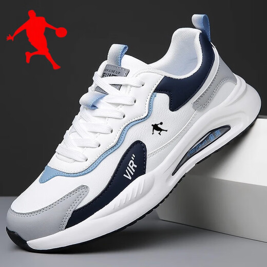 Jordan Gran men's shoes sports shoes 2025 new spring waterproof leather fashionable casual shoes mesh shock-absorbing dad shoes men's trend qn-9908 gray four-season model 42