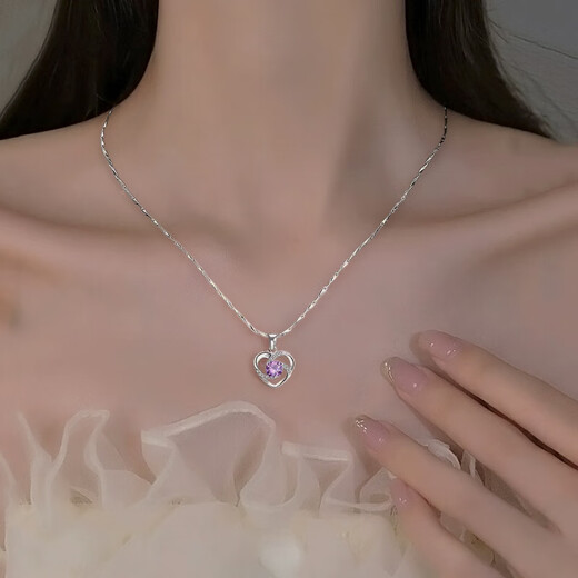Yin Muchi's Beating Heart Silver Necklace for Women, Light Luxury, High-end New Style, Practical Birthday and Valentine's Day Gift for Girlfriend and Wife, Eternal Heart Silver Necklace, Certificate + Gift Box