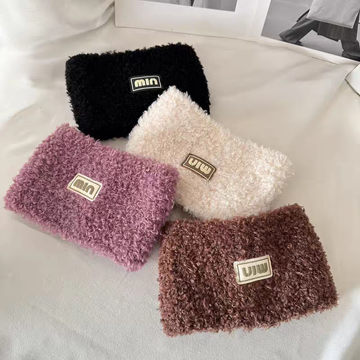 Hongyun Warmth Artifact Headband Women's Widened Forehead Protection Windproof Headband Sports Knitted Hairband Face Washing Bandana Beige Plush Headband F169