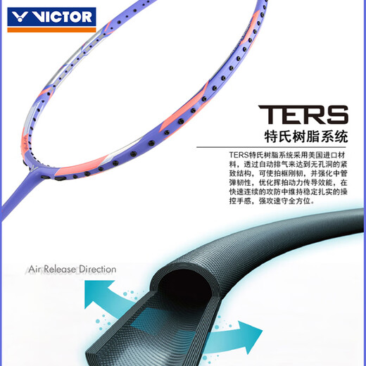 VICTOR Victory Raquette de badminton professionnelle JS12F Sakura Knife Ultra-léger Full Carbon Speed ​​​​Attaque Single Shot Vitesse de pointe 12 Deuxième génération Sakura Knife J Light Peony Purple 4U
