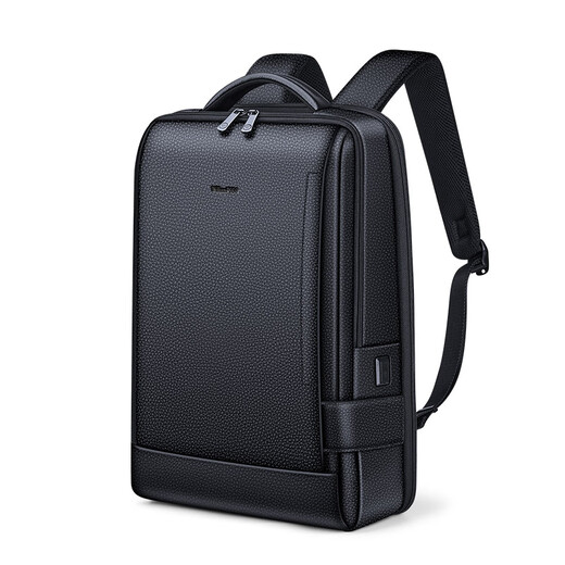 Williampolo Pauls neuer Computertasche Business Rucksack echtes Leder-Rucksack Kopfschicht Cowide Multifunktional Travel Rucksack Schwarzes Litschee Muster Echtes Leder-Computertasche 16-Zoll-Computertasche