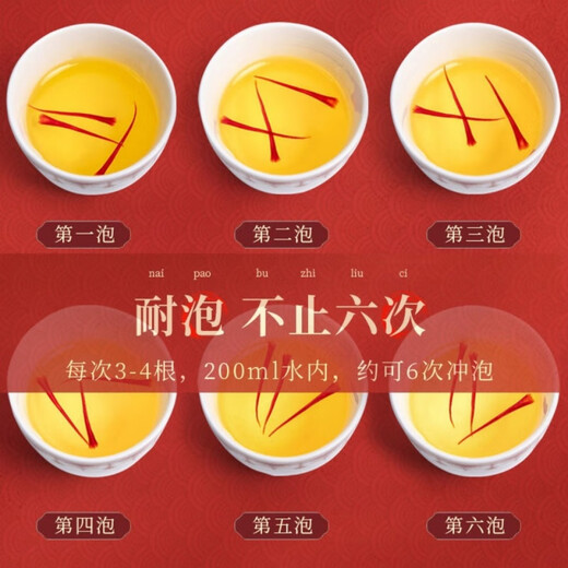 北京同仁堂【黑色星期五】藏红花正宗西藏特级野生藏红花一等泡水喝活血化瘀 胸膈痞闷特级精品超A花丝5克[单礼盒]