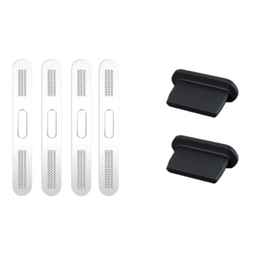 Suitable for Apple 15 dust-proof sticker charging port protective film iPhone15 promax charging hole dust-proof plug mobile phone metal dust-proof net earpiece speaker dust-proof film 4 pieces + 2 dust-proof plugs
