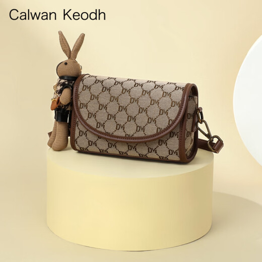 CALWAN KEODH官网包包女包新款轻奢斜挎小包单肩包生日礼物送女友老婆 【咖啡色】时尚百搭复古实用走心女生闺蜜