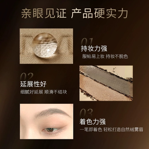 Mao Geping shaping two-color eyebrow powder 802 charcoal gray 3.6g eyebrow pencil waterproof, sweat-proof and non-fading birthday gift for girlfriend