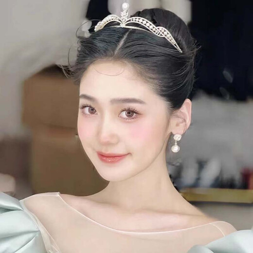 Bai Qixin Crown Tiara, Birthday Crown, Bridal Headband, Photography Props, 18-year-old Adult Gift, Princess Proposal Certificate, Pearl Crown, White