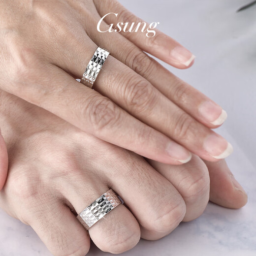 GsunG platinum couple ring new PT950 car flower star ring fashionable shiny platinum ring for men and women priced by gram, please contact customer service before bidding for gold price