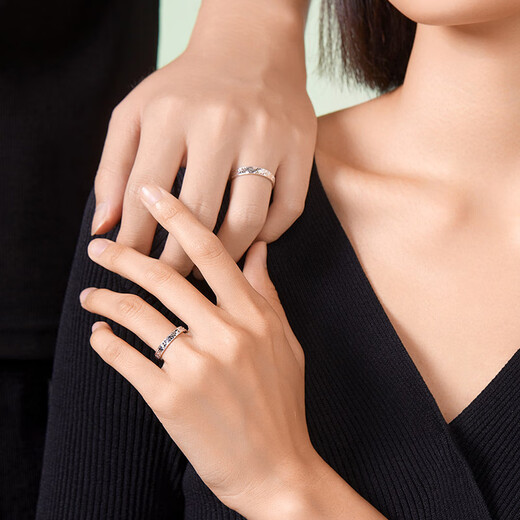 Liuguifu Jewelry platinum ring for men and women PT950 broken ice couple ring platinum ring birthday gift 3.35g women's ring