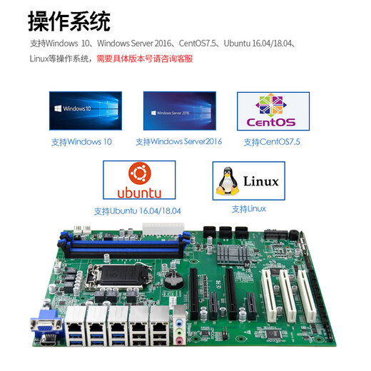 Adipcom Control Terminal KD-1585 ATX Industrial Control Motherboard 3PCI / 4PCIE Industrial Computer Server Motherboard prend en charge Core 6/7 Génération KD-1585-1 / 5 Port réseau