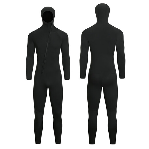 Gumuni cross-border 3MM one-piece wetsuit for men in the sea, cold-proof wetsuit, warm swimsuit, snorkeling paddle board surfing suit, rescue 3mm camouflage gray hooded S S