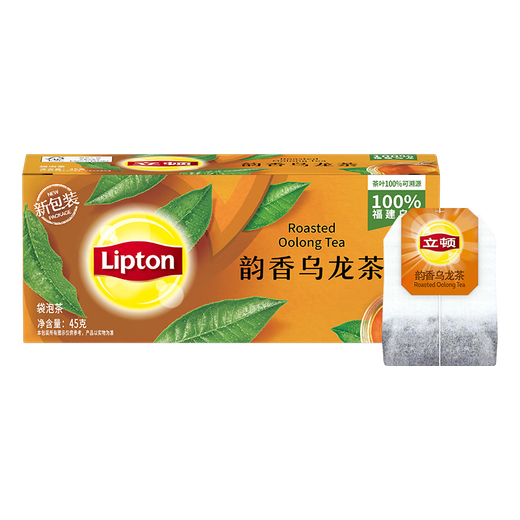 立顿黄牌精选红茶S25袋泡茶茶包绿茶茉莉花茶乌龙茶豪门伯爵红茶 韵香乌龙茶25包盒装（特惠无赠）