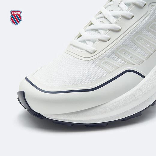 
KSWISS [same style on the show] Men's shoes for men's summer mesh breathable new fashion trend casual running shoes 9272 113 Wimbledon white/navy blue/grey red 42