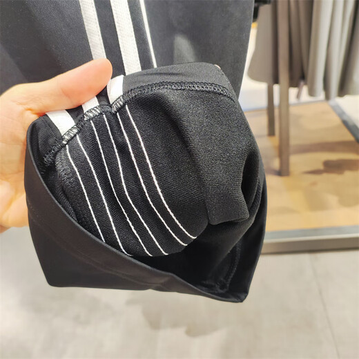阿迪达斯 （adidas）运动裤男裤春秋新款休闲裤针织宽松直筒裤长裤EI9761 EI9761黑色三条纹 XS