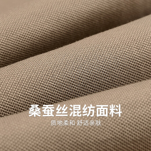 
Dancing with Wolves [with mulberry silk] contrasting color lapel short-sleeved T-shirt 2025 summer new skin-friendly modal Polo shirt 6096 Khaki 701 XL (180)