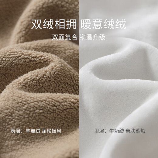 Bali Piggy Baby Girl Winter Clothes, Lamb's Velvet Thick Warm Autumn and Winter Outing Clothes, Plush Cute Baby Onesie, Beige 80cm