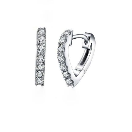 DL 1998 Fat Donglai same style pt950 platinum earrings moissanite white gold earrings full of diamonds heart-shaped earrings simple and versatile for men ALC/flawless under the mirror x D-E/extremely white x full of diamonds 20 points