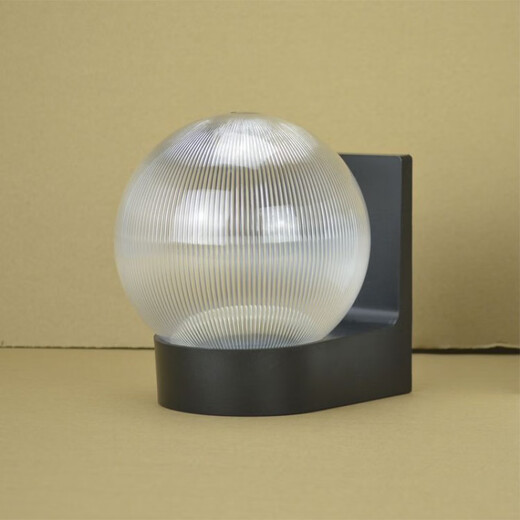 Yaotian Outdoor Waterproof and Sunproof LED Ball Wall Lamp Simple Modern Balcony Aisle Staircase Exterior Wall Creative Ball Wall Lamp Black Base Milky White Ball +30W LED Bulb Warm Light