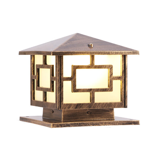 Shuya Pillar Wall Lamp Square Home Gate Lamp Outdoor Gate Lamp Villa Courtyard Pillar Lamp Wall Lamp Waterproof 30cm Bronze Aluminum-Electric Type