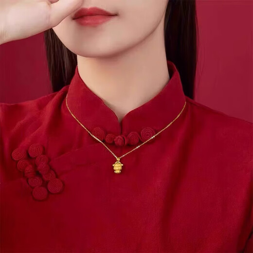 Jinshitong decoration au gold zodiac necklace gold pendant natal annuity zodiac gift for girlfriend birthday gift gold zodiac dragon 0.7g+18K gold necklace+