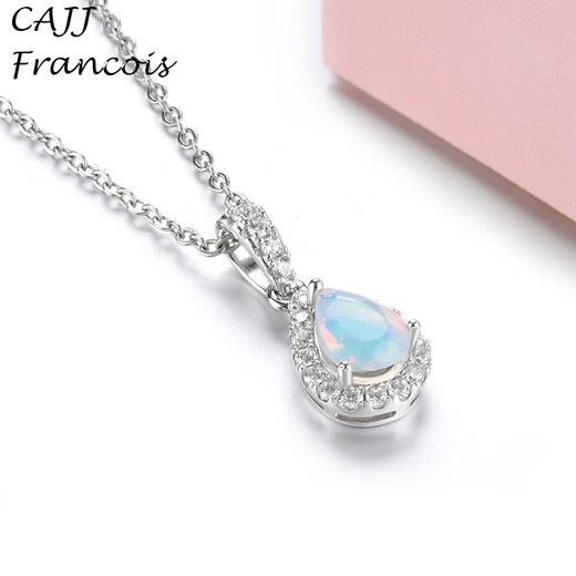 CAJJ Francois 0.40 carat opal stone pendant for women 925 silver as a gift for personal use natural colored gemstones jewelry gems opal stone pendant