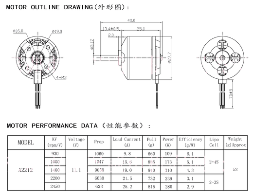 固定翼飞机电机航模遥控固定翼无刷电机马达东兴威A2212KV2 KV1400 DXWA2212 焊接好