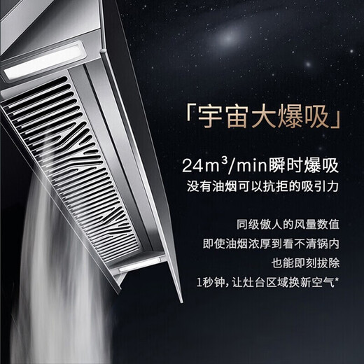 华帝（VATTI）官方抽油烟机家用变频侧吸智感挥手24大吸力变频自动洗1000PaAI烟道巡航i11142 油烟机单品丨24立方爆吸风量 天然气（液化气咨询客服备注）