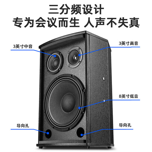 Xianke conference room audio equipment full set combination home theater KTV music school training special system Bluetooth amplifier microphone all-in-one wall-mounted stage speaker K5V [two 8-inch audio set] Two microphones and two goose necks (50-120 square meters)
