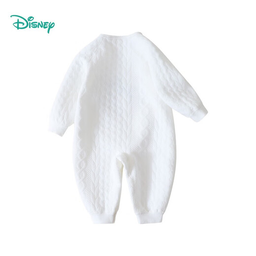 Disney Warm Air Cotton Autumn and Winter Quilted Side Open Jumpsuit Soft and Comfortable Harness Basement Romper White 66cm