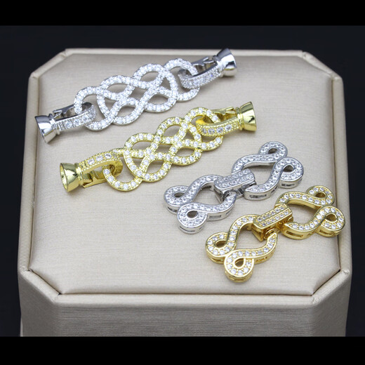 Yujingji Fat Donglai same style 18K gold pearl necklace button head button accessories buckle connecting buckle buckle versatile hand-fixed E style gold color