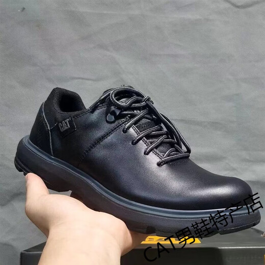 Carter CAT low-top men's shoes Martin boots British style retro workwear shoes trendy men's genuine leather shoes men low-top black standard sneakers size 41