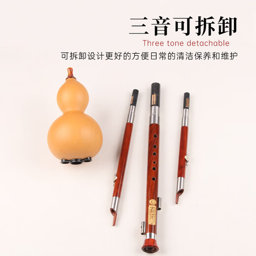 百诺原生态天然葫芦丝乐器成人降b调专业演奏小学生c调初学者入门乐器 硬嘴红木管c调【全套礼品】