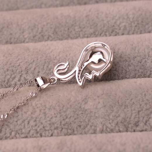 Jingruo natural freshwater pearl necklace 8-9mm single pendant for women 925 sterling silver clavicle chain for girlfriend's birthday 8-9mm purple pearl single pendant without chain