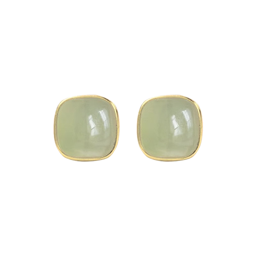 Yin Muchi Sugar Cube Hetian Jade Earrings 2025 New High-end Earrings for Women Authentic Ice Earrings Birthday Gifts for Women E3038 Sugar Cube Hetian Jade Earrings