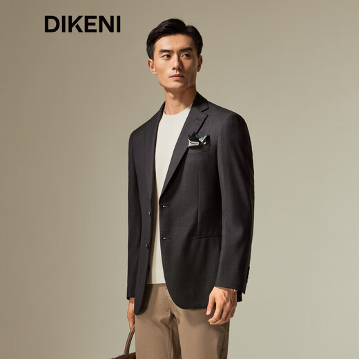 Dikeni [100% en laine] Nouveau automne à la veste d'affaires facile à maintenir de haute qualité pour le charbon de bois profond gris 165 / 88a