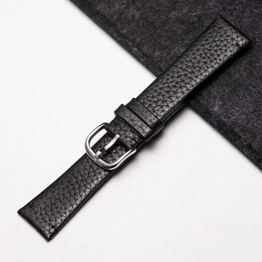 Adapté à Armani Gétille cuir en cuir de vache de vache sangle de montre masculine Ar11143 60028 Bracelet Pilot Black Lychee Pilot Black-Silver 22 mm