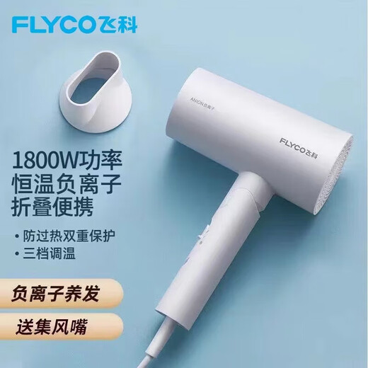 FLYCO hair dryer foldable blower negative ion hair care student dormitory high-power home barber shop hotel hair dryer FH6276 1800W foldable with negative ions