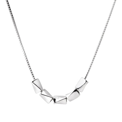 PWL999 Pure Silver Transfer Bead Necklace for Women 2025 New Niche Clavicle Chain Versatile Necklace as a Gift for Your Girlfriend and Best Friend 999 Pure Silver Transfer Bead Necklace + Certificate