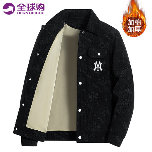 PHIELIERPS official trendy brand casual jacket for men in autumn and winter Korean style printed handsome lapel high street jacket baseball uniform top for men Khaki - Spring and Autumn (NE01) XL (recommended 130-150Jin Jin is equal to 0.5kg)