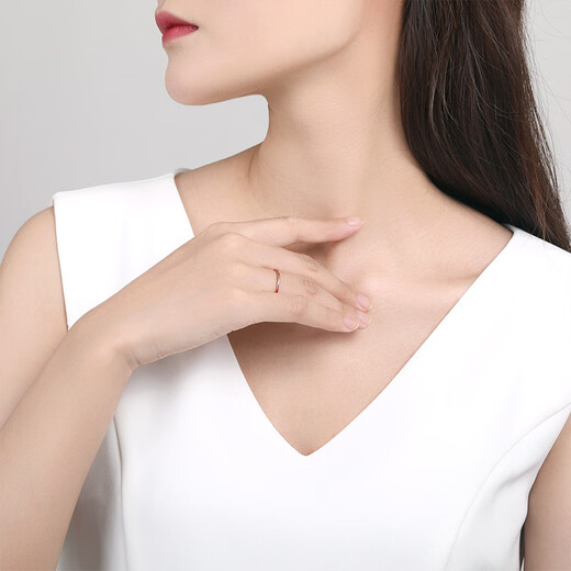 Saturday Fortune 18K gold ring for women, plain gold ring, birthday gift, glossy (single), size 15