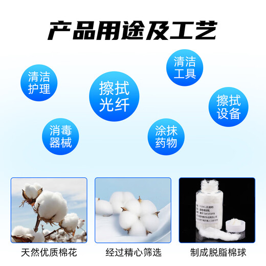赛纤赛纤光纤熔接机酒精棉脱脂清洁球裸纤擦拭棉花光缆熔接清洗清洁消毒棉光纤冷接工具60ml酒精瓶 300ml棉球瓶【不含酒精】