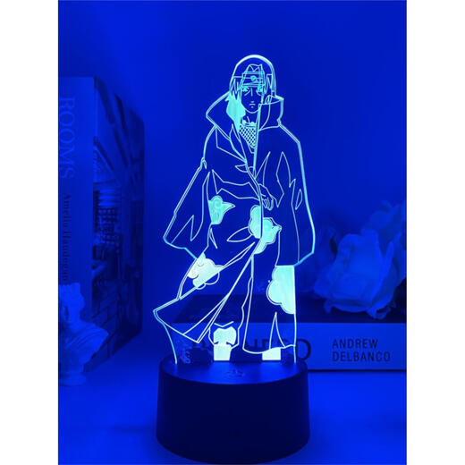
Naruto Naruto Night Light Uchiha Itachi Obito Madara Naruto Sasuke Kakashi anime surrounding atmosphere light 829 Naruto takes a dart, monochrome warm light USB plug-in light holder