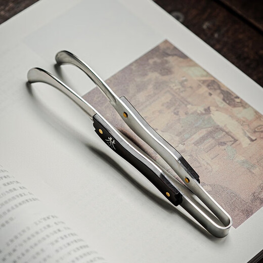 Tang Feng Practical Cup Clip Home Stainless Steel Solid Wood Cup Washing Tea Clip Kung Fu Tea Drinking Tool Tea Tweezers 2025 New Zen Tea Cup Clip ()
