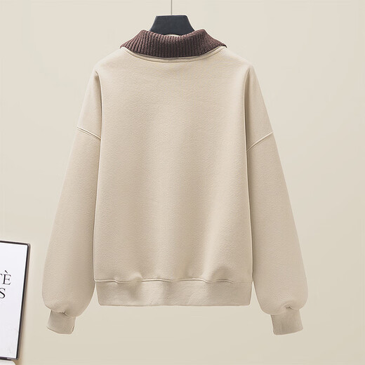 Sibaishe fleece sweatshirt 2025 winter new women's commuter long-sleeved fake two-piece lapel loose top