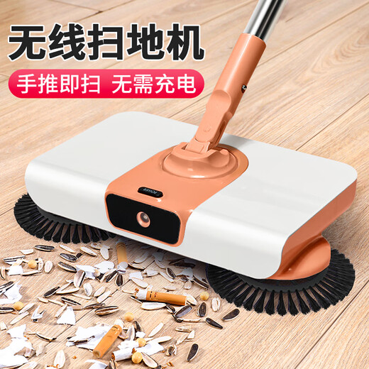 Xinbaolu Handpushing-Kehrmaschine Lazy Mop Sweeping Machine Multifunktionales Sweeping-Werkzeug für home verwenden Sie Lamprospless-Modell [Standard mit 1 Stück Stoff-Vitalität Orange]