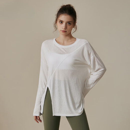 LULULOMDDW yoga wear for women, autumn and winter running loose blouse T-shirt Pilates training long-sleeved top fitness suit black M